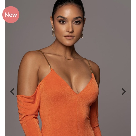 J Lux Label Orange Dress - Picture 2 of 6